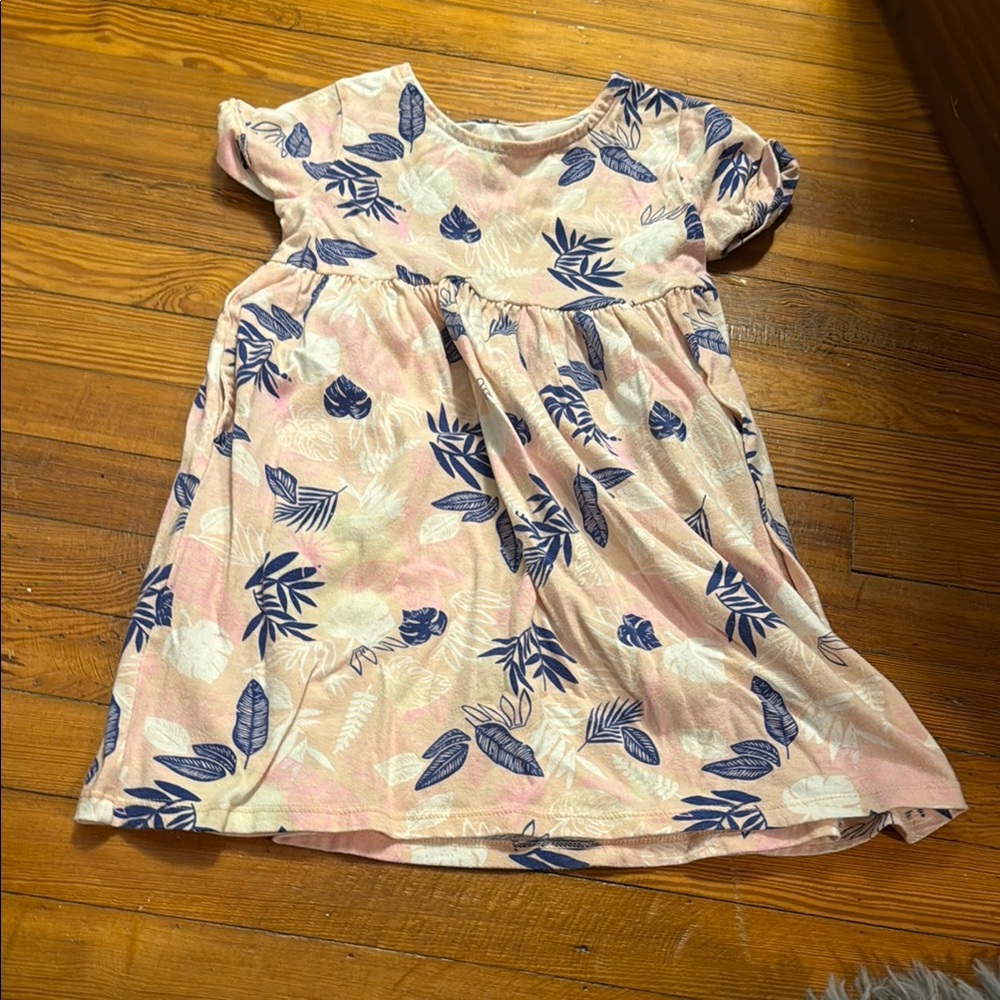 Floral Pink and Blue Kids Dress